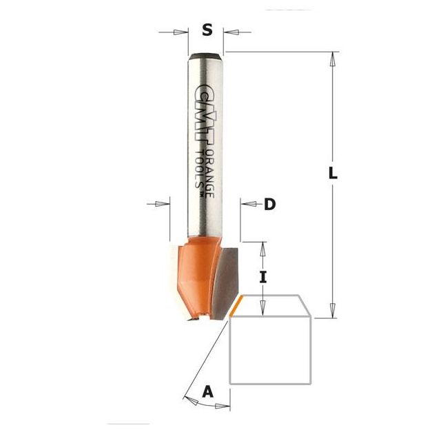 Фреза фасочная комбинированная CMT 12x12,7x44,5 мм, хвостовик 6 мм, фото  | SNABZHENIE.com.ua
