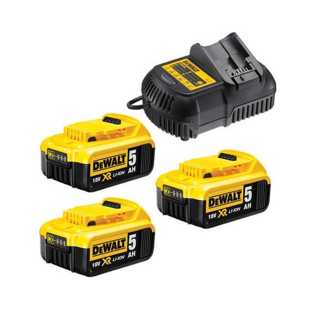 Зарядний пристрій та 3 акумулятори DCB184 5 Ач DCB115P3 DeWALT (DCB115P3), фото , зображення 2 | SNABZHENIE.com.ua Зарядний пристрій та 3 акумулятори DCB184 5 Ач DCB115P3 DeWALT (DCB115P3), фото , зображення 2 | SNABZHENIE.com.ua