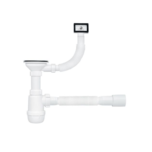 Сифон ANIplast 3 1/2''х40 мм с резьбовым выпуском, круглый перелив, фото  | SNABZHENIE.com.ua