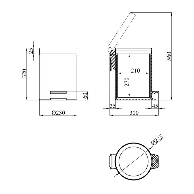 Мусорне ведро Potato P413 8 л, фото , зображення 2 | SNABZHENIE.com.ua