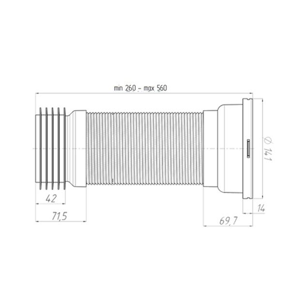 Гофра для унитаза ANIplast D-110 мм, 230-500 мм, армированная, фото  | SNABZHENIE.com.ua