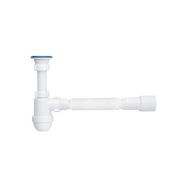 Сифон для раковины ANIplast с резьбовым выпуском и гибкой трубой, фото  | SNABZHENIE.com.ua