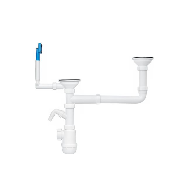 Сифон двойной ANIplast 3 1/2''х40 мм с отводом для стиралки A7700EU, фото  | SNABZHENIE.com.ua