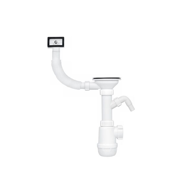 Сифон ANIplast 3 1/2''х40 мм с прямоугольным переливом и отводом, фото  | SNABZHENIE.com.ua