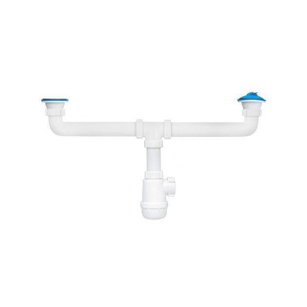 Сифон двойной 1 1/2'' для кухонной мойки ANIplast A3000VEU, фото  | SNABZHENIE.com.ua