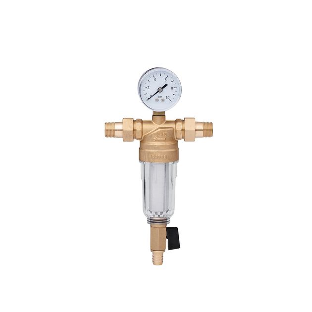 Фільтр самоочищаючийся Karro 1/2 НН прозорий, латунний KR-88044, фото  | SNABZHENIE.com.ua
