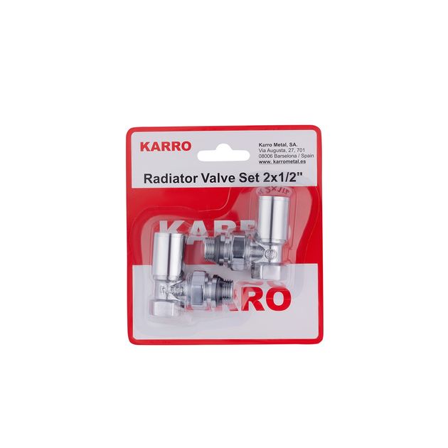 Угловые краны для радиатора Karro 1/2 KR-32001 хромированные, фото  | SNABZHENIE.com.ua