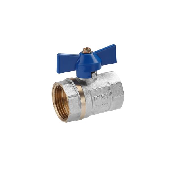 Кран шаровой Valves 1 ВВ PN30 с синей бабочкой, фото  | SNABZHENIE.com.ua