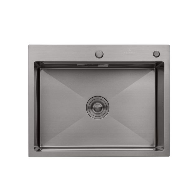 Кухонная мойка Kroner KRP PVD Schwarze 6350HM (3,0/1,0 мм), фото  | SNABZHENIE.com.ua