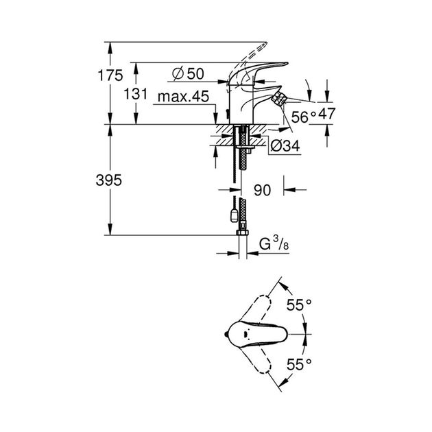 Смеситель для биде Grohe Euroeco 32882000, фото , изображение 2 | SNABZHENIE.com.ua Смеситель для биде Grohe Euroeco 32882000, фото , изображение 2 | SNABZHENIE.com.ua