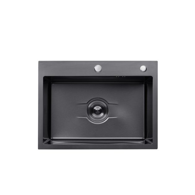Кухонна мийка Kroner Derby KRP PVD - 6050HM (2,5/0,5 мм), фото  | SNABZHENIE.com.ua