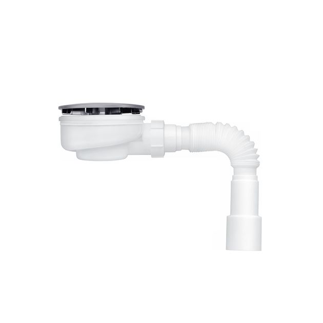 Сифон для душевого поддона ANIplast E356CEU 1/2" 90 мм с 2 трубками, фото  | SNABZHENIE.com.ua