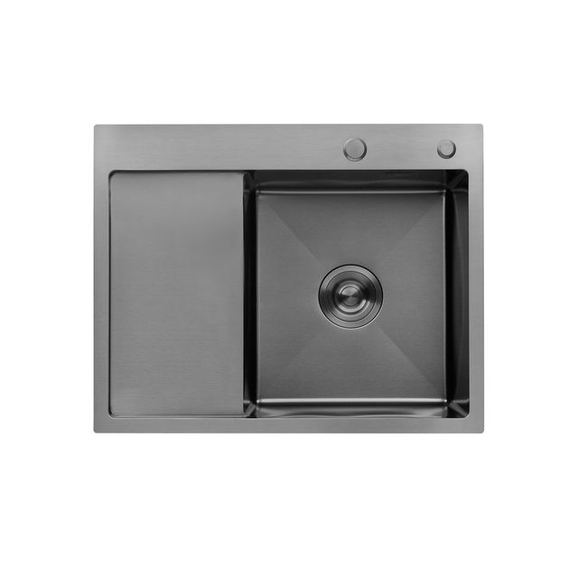 Кухонная мойка Kroner KRP Schwarze 6350RHM PVD (3,0/1,0 мм), фото  | SNABZHENIE.com.ua