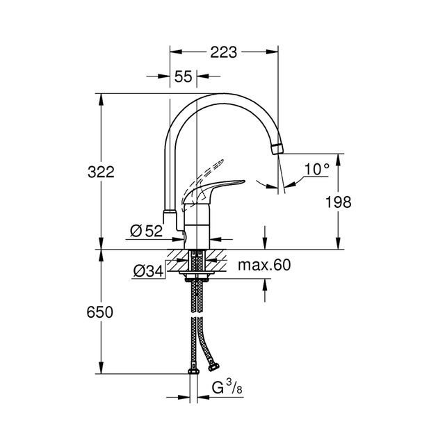 Смеситель кухонный Grohe Euroeco 32752000, фото , изображение 2 | SNABZHENIE.com.ua Смеситель кухонный Grohe Euroeco 32752000, фото , изображение 2 | SNABZHENIE.com.ua