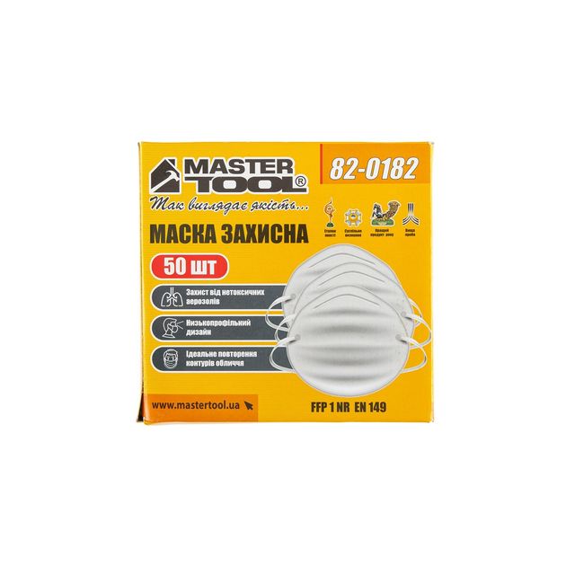 Маска MASTERTOOL противопылевая с носодержателем, 50 шт, 82-0182, фото , изображение 3 | SNABZHENIE.com.ua Маска MASTERTOOL противопылевая с носодержателем, 50 шт, 82-0182, фото , изображение 3 | SNABZHENIE.com.ua