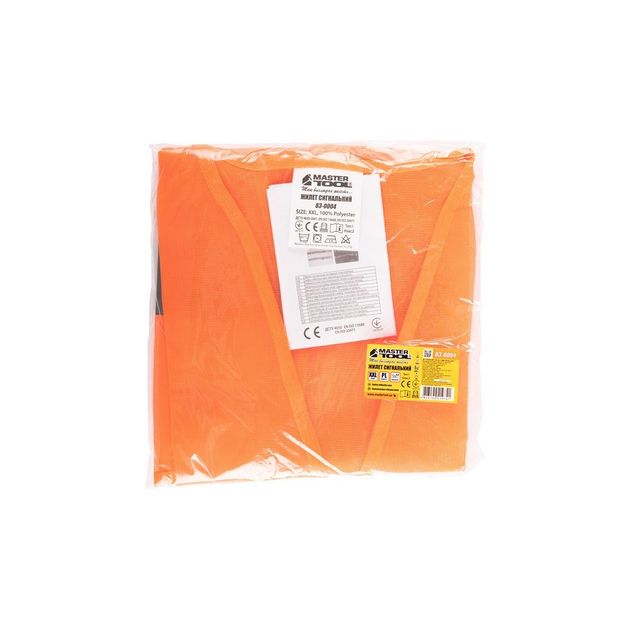 Жилет безпеки світловідбиваючий MASTERTOOL XXL оранжевий 83-0004, фото , зображення 5 | SNABZHENIE.com.ua