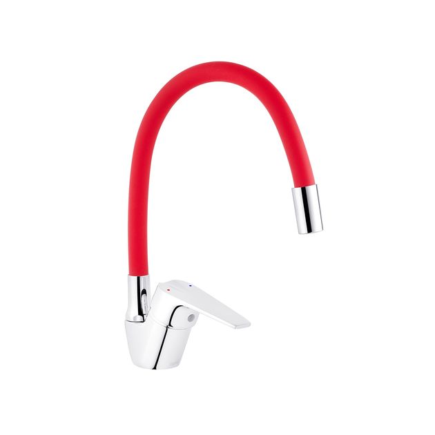 Смеситель для кухни Kroner KRM Odra C032RED, фото  | SNABZHENIE.com.ua
