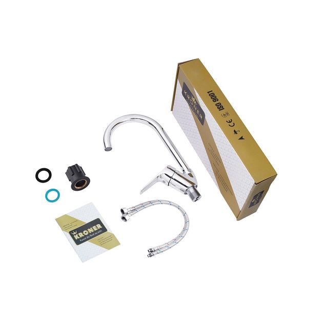 Смеситель кухонный Kroner KRM Odra - C038, фото , изображение 9 | SNABZHENIE.com.ua