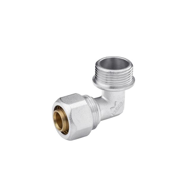 Коліно металопластикове Karro 20х3/4 РН KR-0612 нікельоване, фото  | SNABZHENIE.com.ua