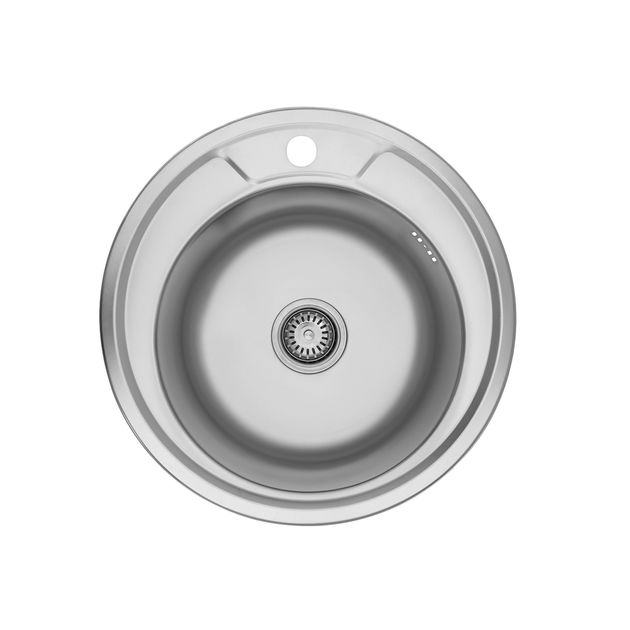 Кухонная мойка Kroner KRP Satin - 490 (0,8 мм), фото  | SNABZHENIE.com.ua