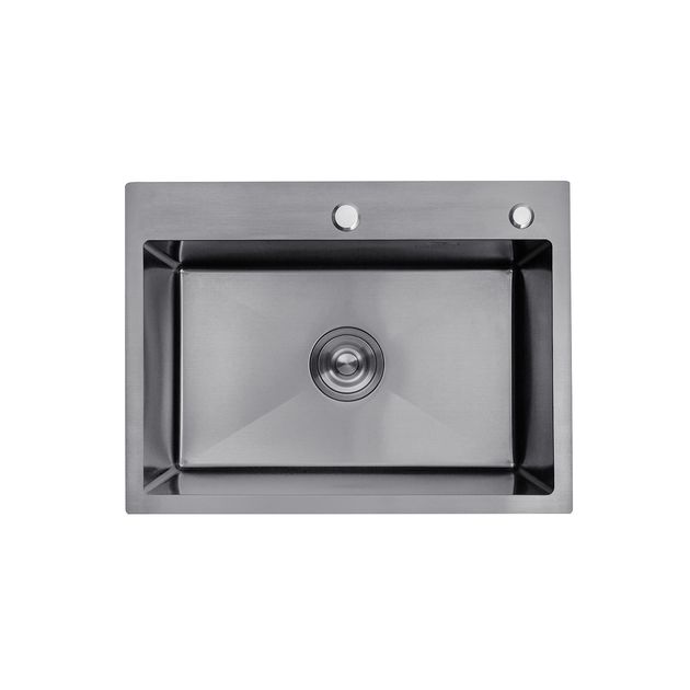 Кухонная мойка Kroner KRP Schwarze 5843HM PVD (3,0/1,0 мм), фото  | SNABZHENIE.com.ua