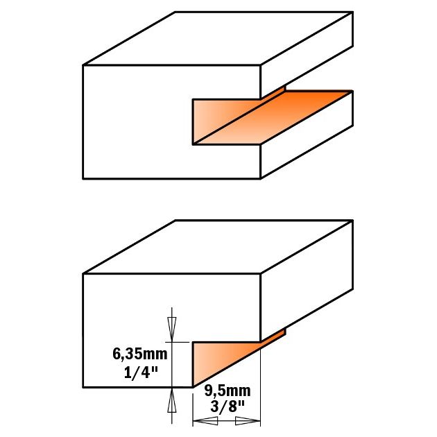 Фреза CMT для боковых пазов 31,75 мм, хвостовик 6,35 мм, 47,6 мм, фото , изображение 3 | SNABZHENIE.com.ua