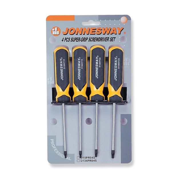 Набор TORX отверток JONNESWAY, T10-T25, 4 предмета (D15PR04S), фото  | SNABZHENIE.com.ua