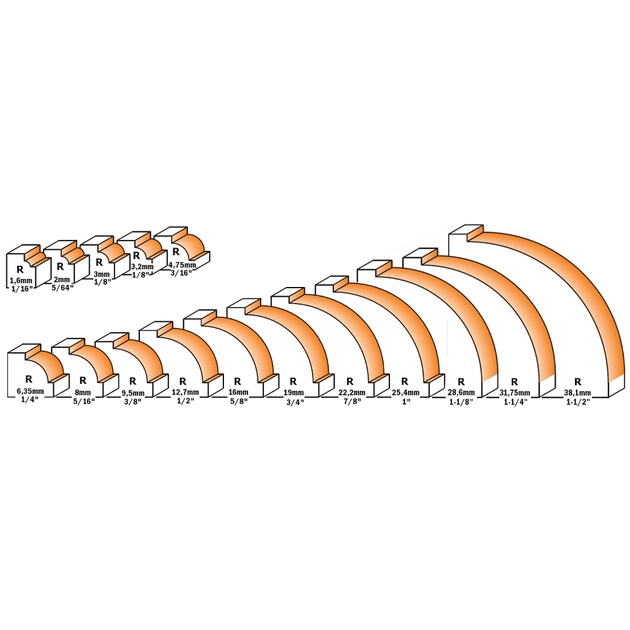 Фреза радиусная 31,7x16 мм, хвостовик 8 мм, CMT (938.317.11), фото , изображение 2 | SNABZHENIE.com.ua