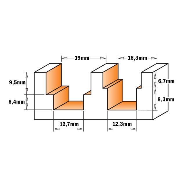Ступенчатая фреза 16,3x16x80 мм, хвостовик 8 мм CMT (965.122.11), фото , изображение 2 | SNABZHENIE.com.ua Ступенчатая фреза 16,3x16x80 мм, хвостовик 8 мм CMT (965.122.11), фото , изображение 2 | SNABZHENIE.com.ua