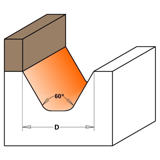 Фреза с подшипником для рельефных надписей 28x19x63,5 мм, 12 мм CMT, фото , изображение 2 | SNABZHENIE.com.ua