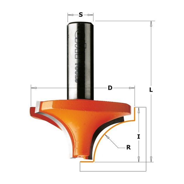 Фреза радиусная 23x12x50,1 мм, хвостовик 12,7 мм CMT 827.560.11, фото  | SNABZHENIE.com.ua