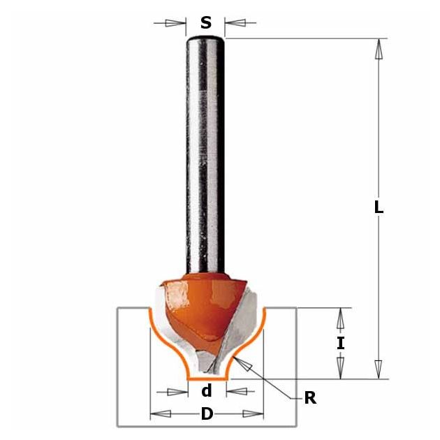 Фреза фигурная для декорирования 12,7 x 8 x 51 мм, хв. 6,35 мм CMT, фото  | SNABZHENIE.com.ua