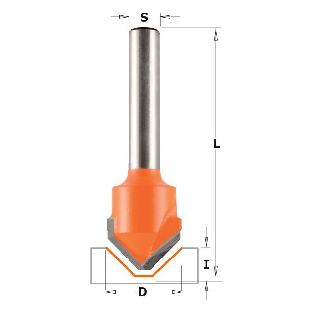 Фреза V-образная для Alucobond 18x3,3x60 мм, хвостовик 6 мм CMT, фото  | SNABZHENIE.com.ua