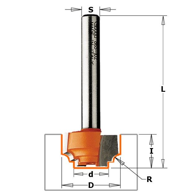 Фреза гравировальная радиусная 19x11x50,8 мм, хвостовик 6 мм CMT, фото  | SNABZHENIE.com.ua