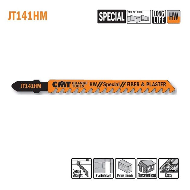 Пильное полотно CMT T 141 HM для лобзика по гипсокартону, 3 шт., фото  | SNABZHENIE.com.ua