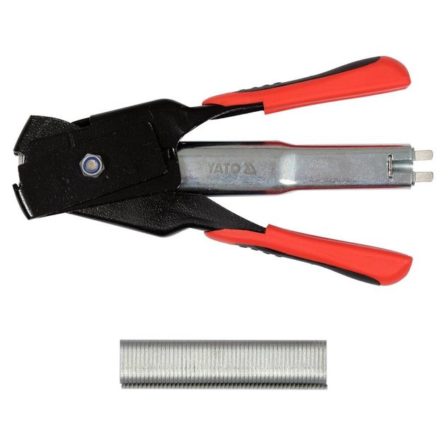 Кліщі YATO для кріплення сітки, 190 мм, 50 скоб тип С-20х2 мм + 100 скоб, фото , изображение 2 | SNABZHENIE.com.ua