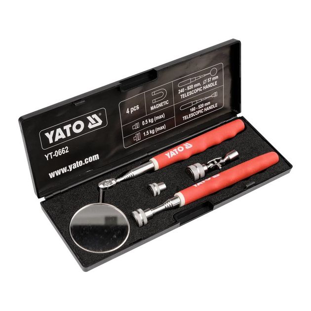 Проверочный набор YATO (YT-0662): держатель + зеркало, 2 элем., фото , изображение 2 | SNABZHENIE.com.ua Проверочный набор YATO (YT-0662): держатель + зеркало, 2 элем., фото , изображение 2 | SNABZHENIE.com.ua