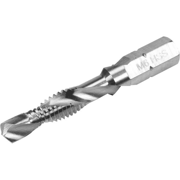 Сверло-метчик YATO М6 x 1 мм, HSS М2, HEX-1/4, l=44/8 мм, фото , изображение 2 | SNABZHENIE.com.ua Сверло-метчик YATO М6 x 1 мм, HSS М2, HEX-1/4, l=44/8 мм, фото , изображение 2 | SNABZHENIE.com.ua