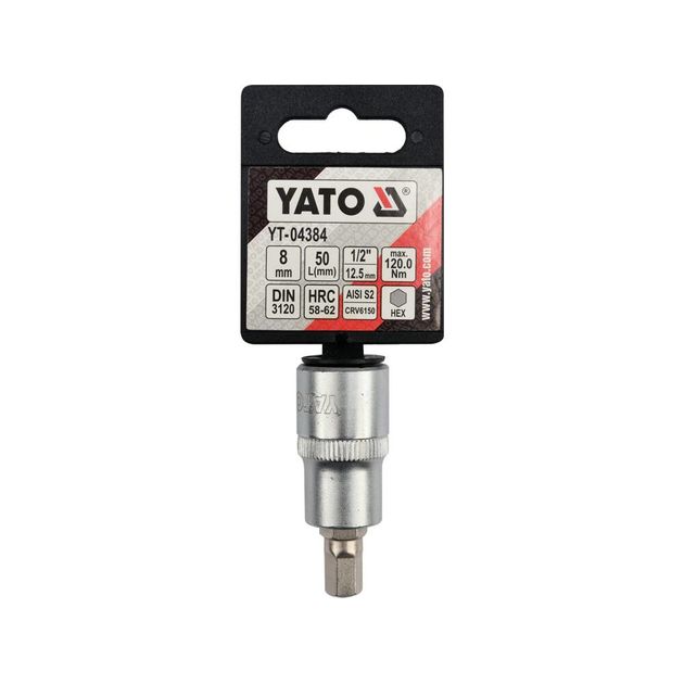Головка торцевая HEX M8, 1/2", длина 55 мм YATO (YT-04384), фото , изображение 4 | SNABZHENIE.com.ua