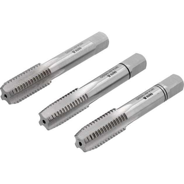 Мітчик YATO М14 х 2 мм, HSS М2, l= 80 мм, 3 шт [20/80], фото , зображення 2 | SNABZHENIE.com.ua