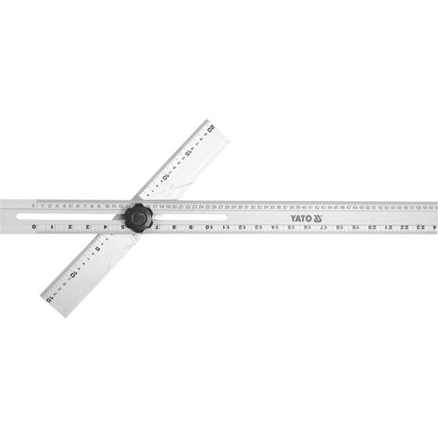 Уголок алюмінієвий YATO з 2-х лінійок, з метричними та дюймовими шкалами, 600 x 360 мм (YT-70791), фото , зображення 2 | SNABZHENIE.com.ua