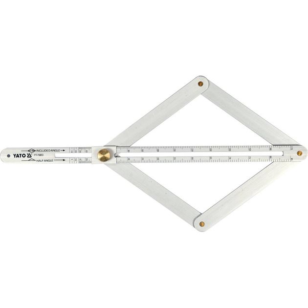 Угломір алюмінієвий на шарнірах YATO зовнішній / внутрішній діапазони - 10-170 ° / 5-85 °, l = 380 мм (YT-70853), фото , зображення 2 | SNABZHENIE.com.ua