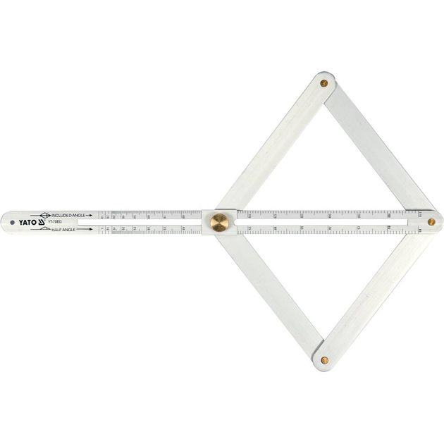 Угломір алюмінієвий на шарнірах YATO зовнішній / внутрішній діапазони - 10-170 ° / 5-85 °, l = 380 мм (YT-70853), фото , зображення 4 | SNABZHENIE.com.ua