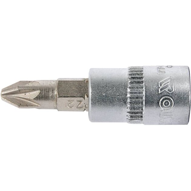 Головка торцевая Pozidriv PZ2, квадрат 1/4, 37 мм YATO (YT-04418), фото , изображение 2 | SNABZHENIE.com.ua