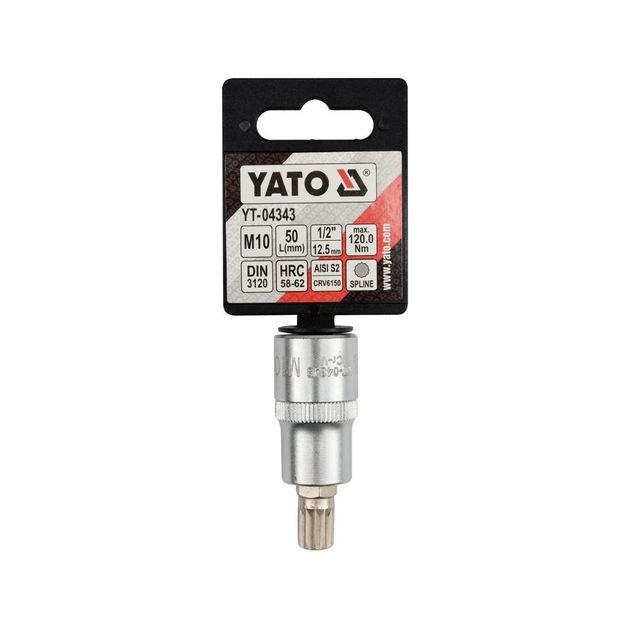 Головка торцевая Spline M10, 1/2", 55 мм YATO (YT-04343), фото , изображение 4 | SNABZHENIE.com.ua