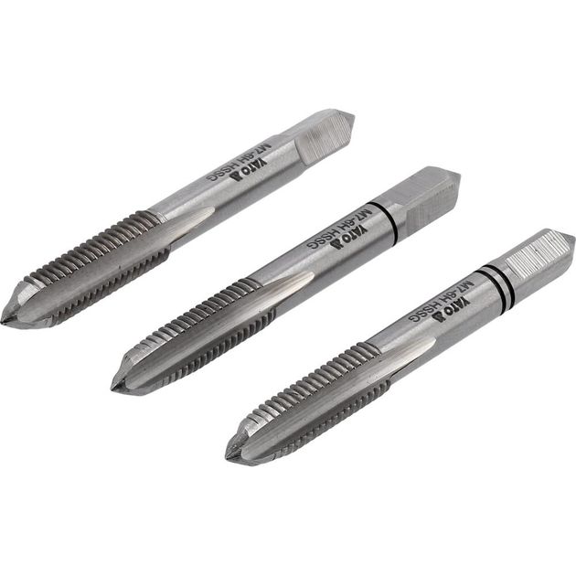Метчик YATO М7 х 1 мм, HSS М2, l = 50 мм, 3 шт (YT-2934), фото , зображення 2 | SNABZHENIE.com.ua Метчик YATO М7 х 1 мм, HSS М2, l = 50 мм, 3 шт (YT-2934), фото , зображення 2 | SNABZHENIE.com.ua