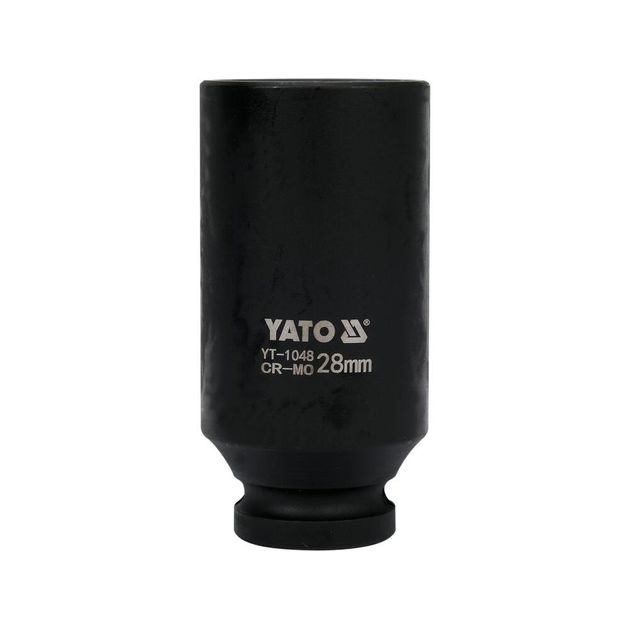 Головка торцева ударна 6-гранна, глибока, квадрат 1/2, 28 мм, довжина 78 мм YATO (YT-1048), фото , зображення 2 | SNABZHENIE.com.ua