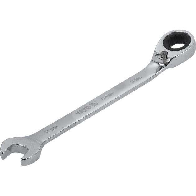 Ключ ріжково-накидний YATO з тріщаткою та перемикачем: CrV, М=11 мм, l=165 мм, фото , зображення 2 | SNABZHENIE.com.ua