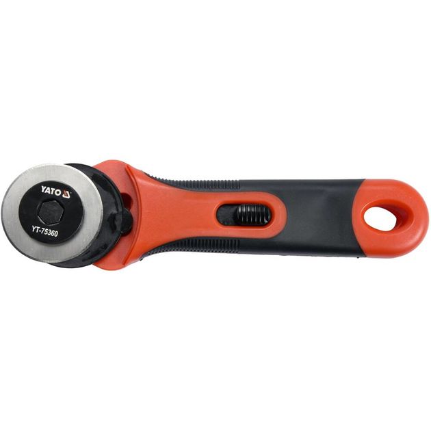 Нож YATO с выдвижным лезвием 45 мм, ручка TPR + ABS (YT-75360), фото , изображение 2 | SNABZHENIE.com.ua