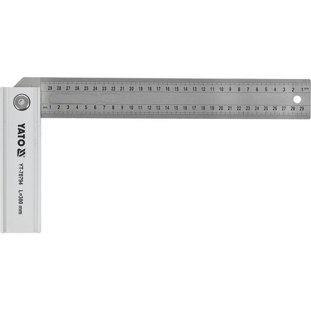 Кутник регульований 90°-45°-135° YATO l= 300 мм зі стопкою l= 160 мм, фото , зображення 2 | SNABZHENIE.com.ua